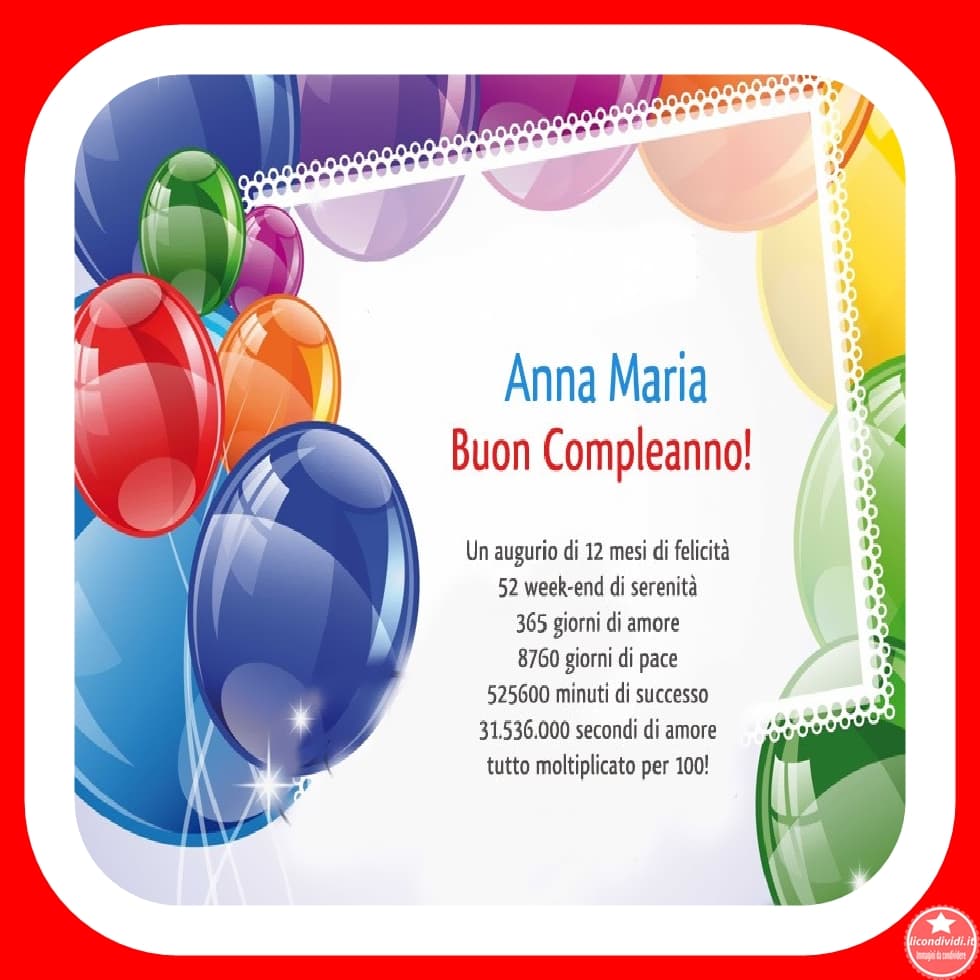 Buon compleanno Anna Maria