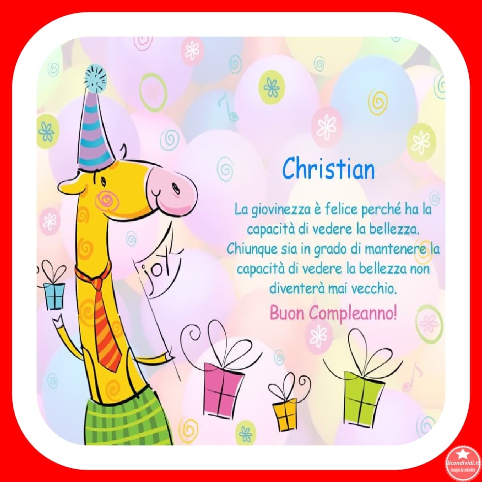 Buon Compleanno Christian