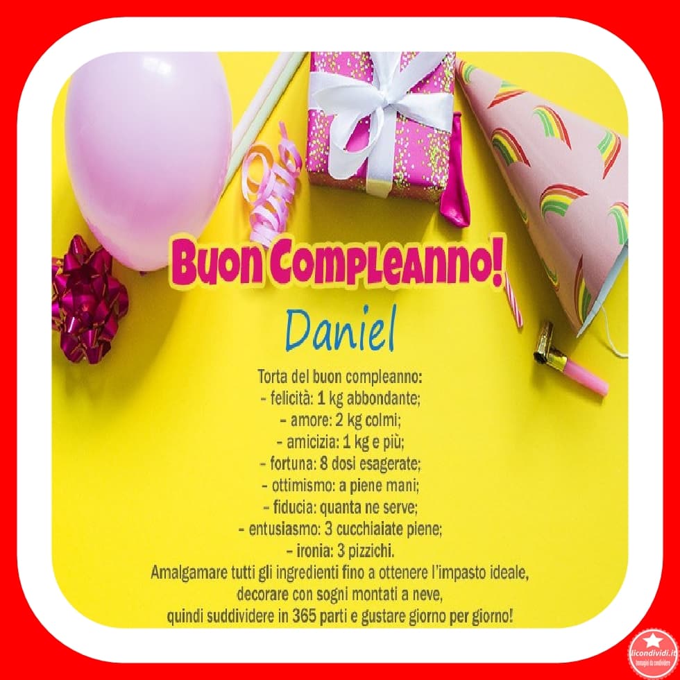 Buon Compleanno Daniel