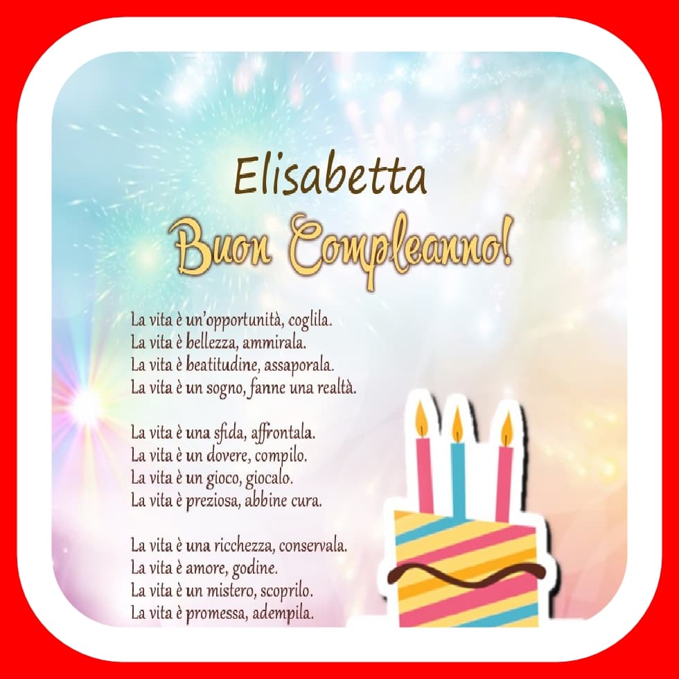 Buon compleanno Elisabetta