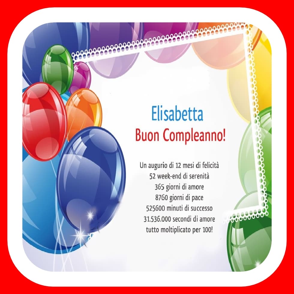 Buon compleanno Elisabetta