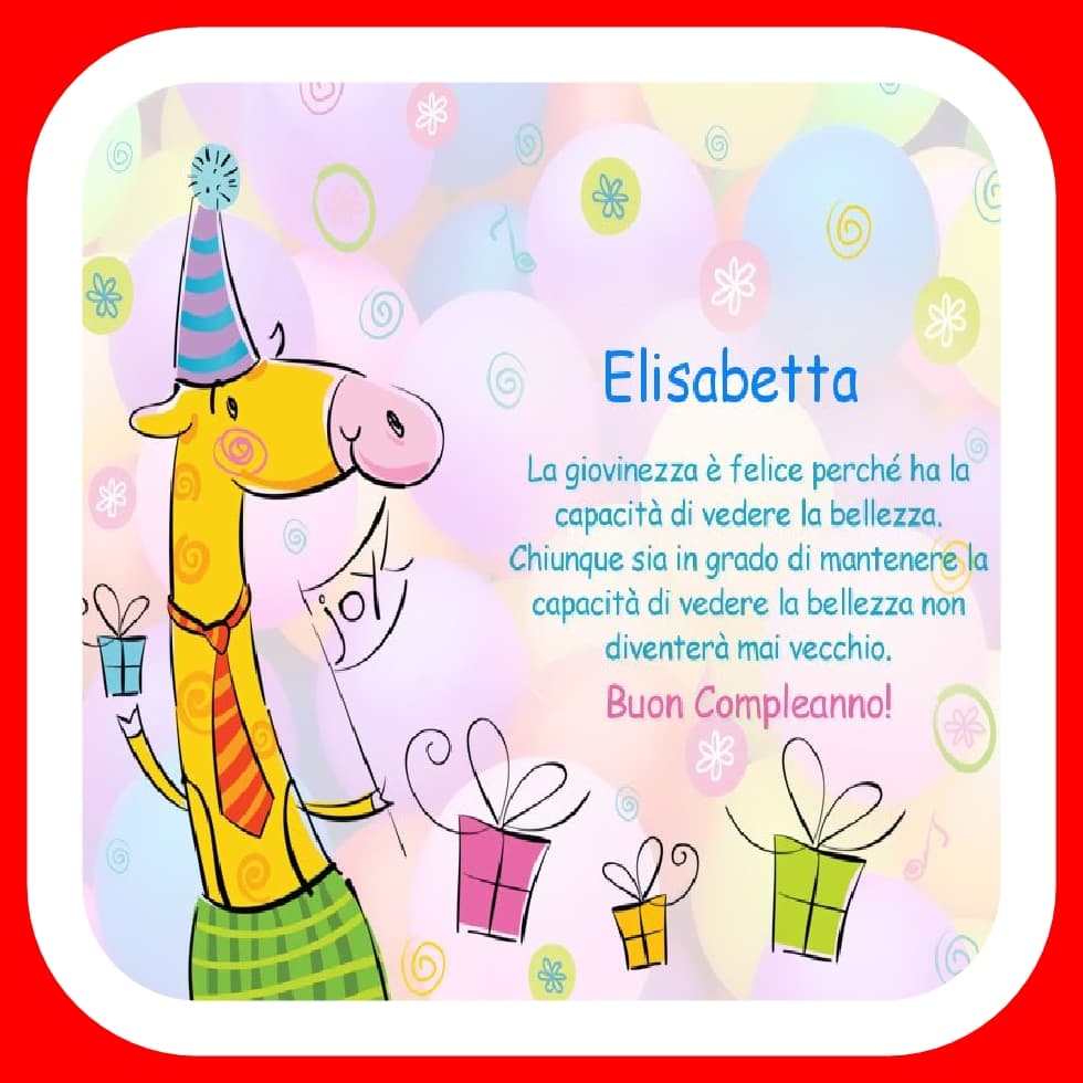 Buon compleanno Elisabetta