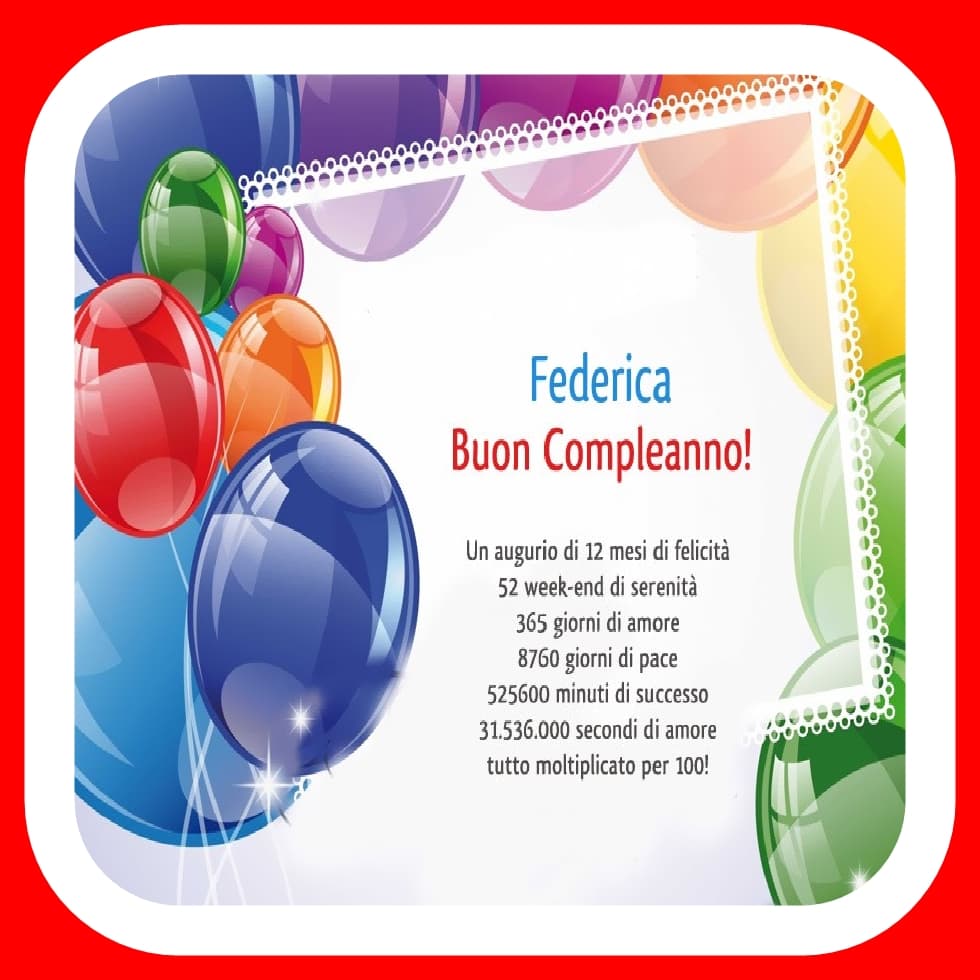 Buon Compleanno Federica