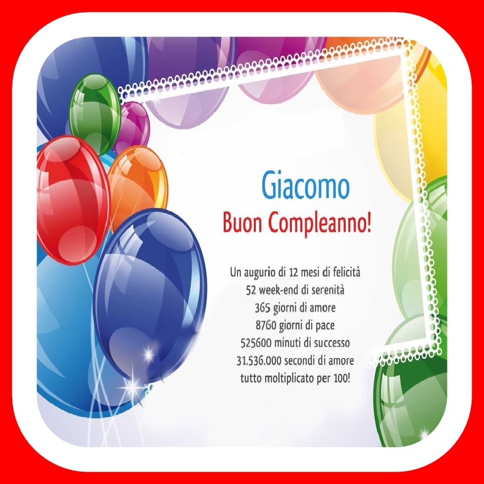 Buon compleanno Giacomo