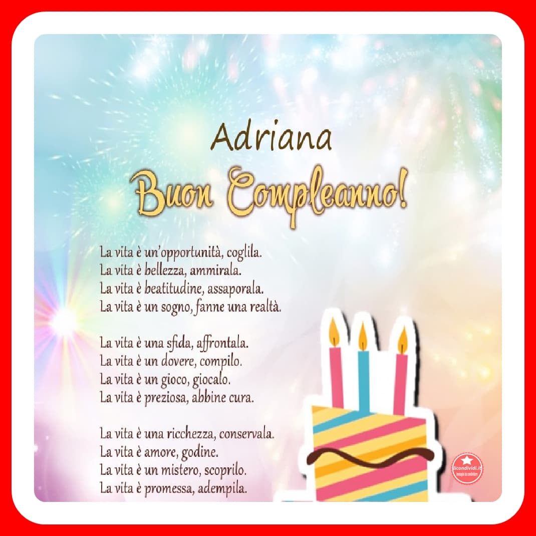Buon Compleanno Adriana