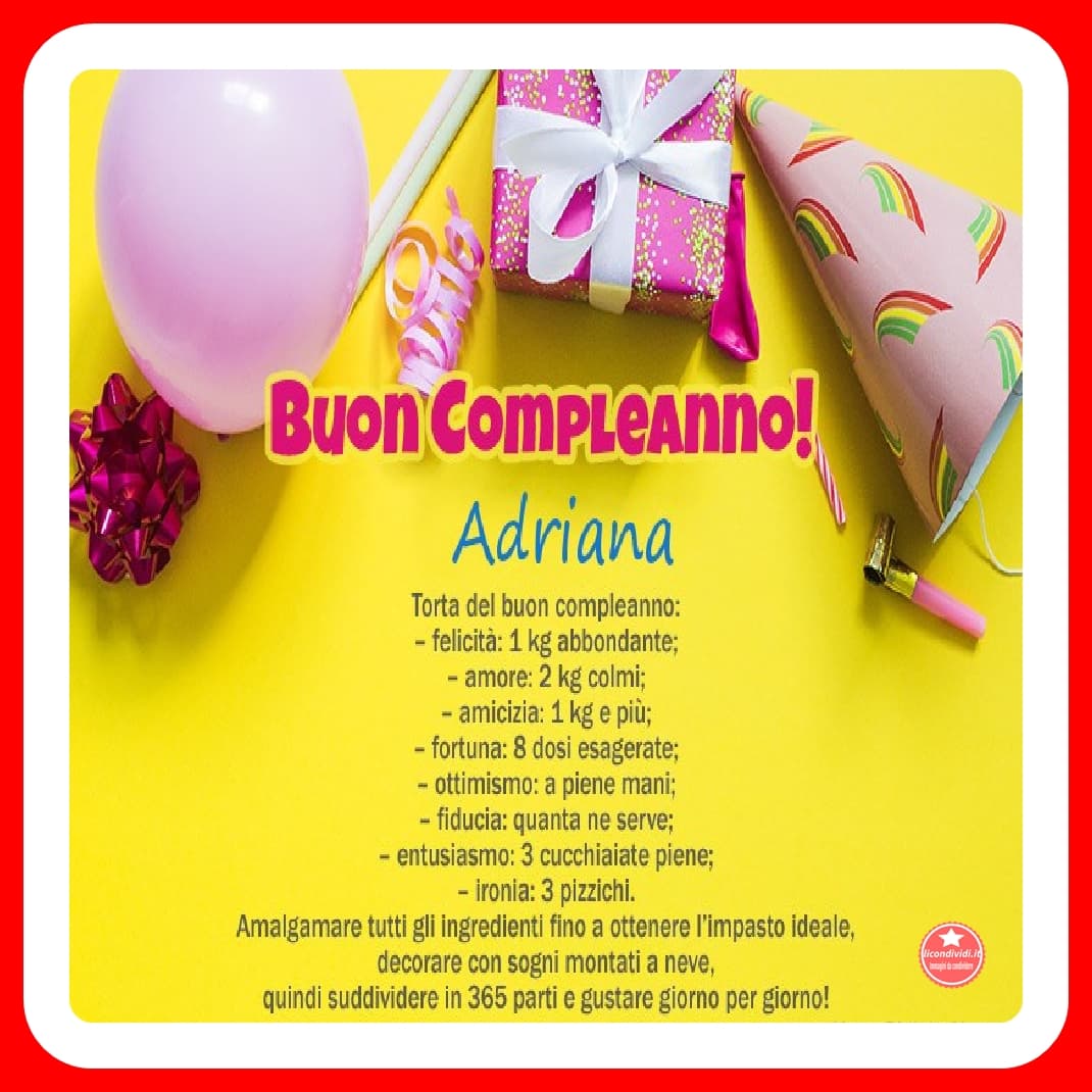 Buon Compleanno Adriana