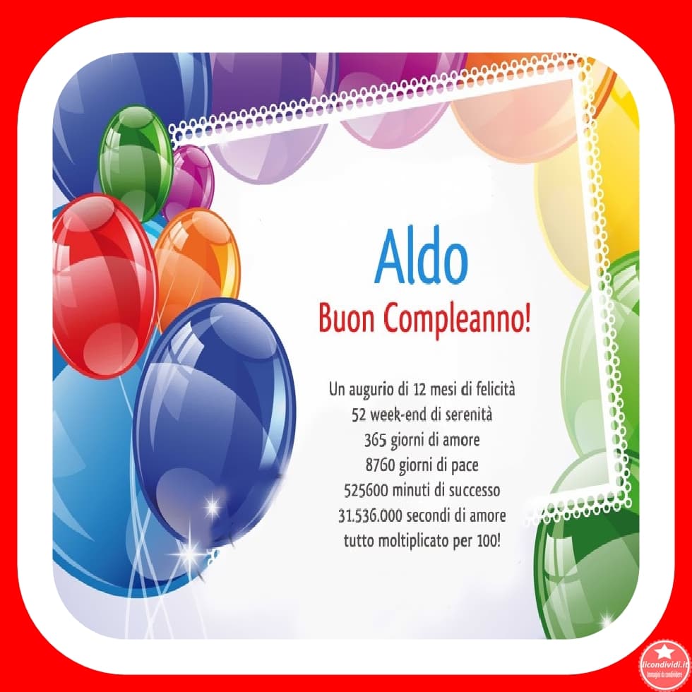 Buon compleanno Aldo