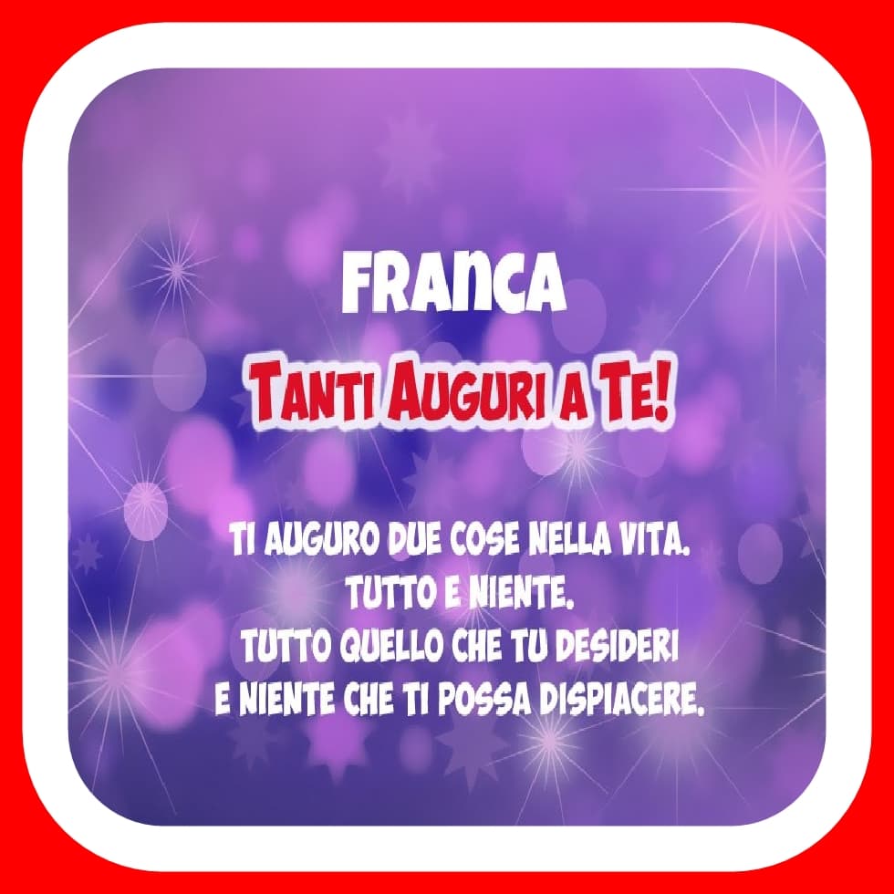 Buon compleanno Franca