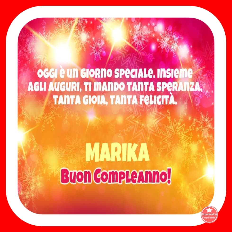 Buon Compleanno Marika