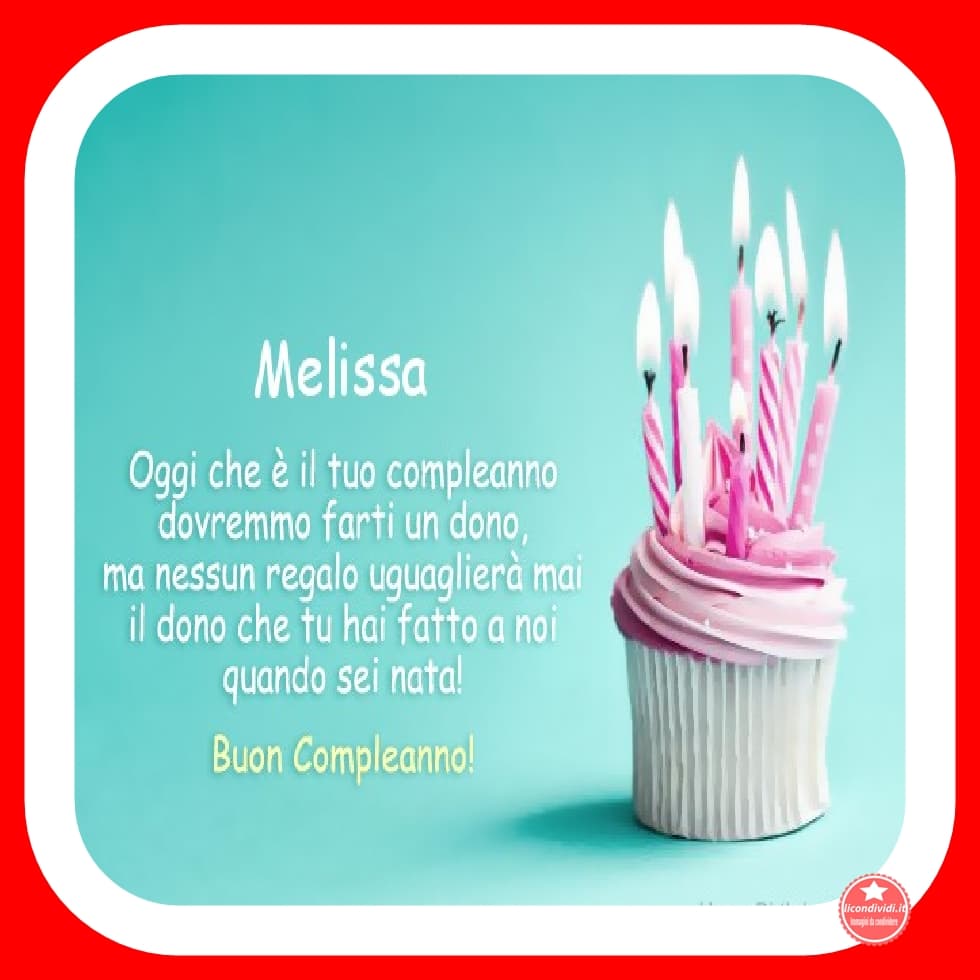 Buon Compleanno Melissa
