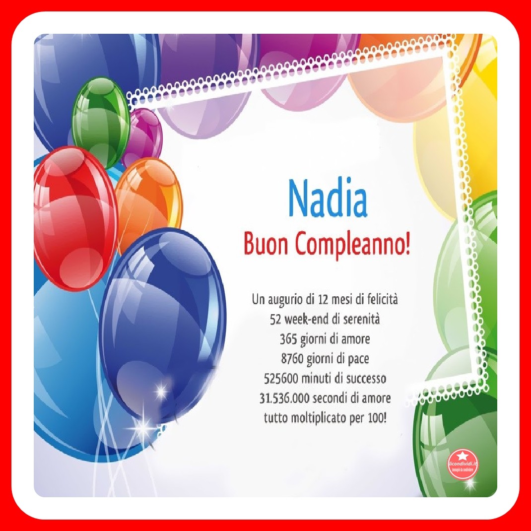 Buon compleanno Nadia