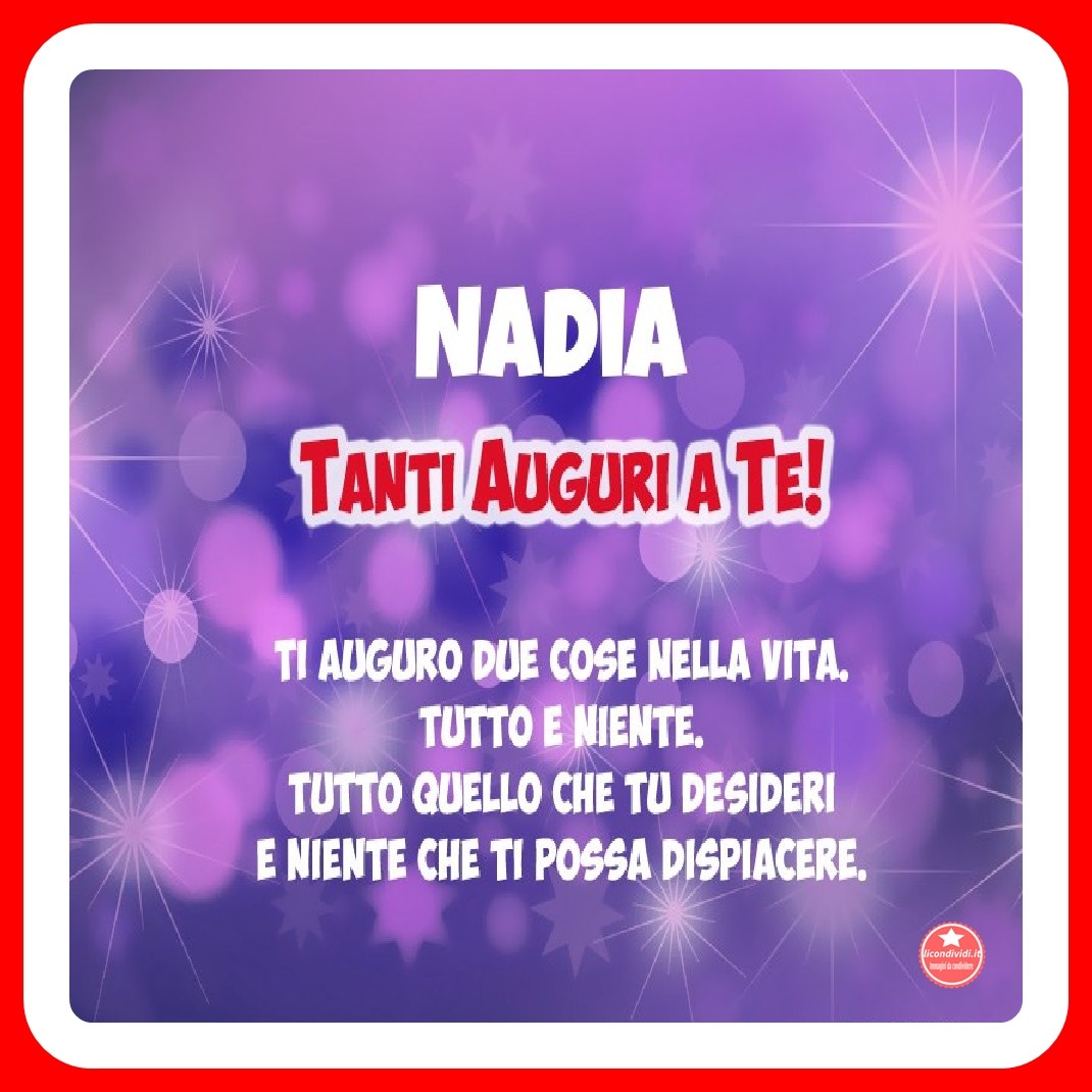 Buon compleanno Nadia