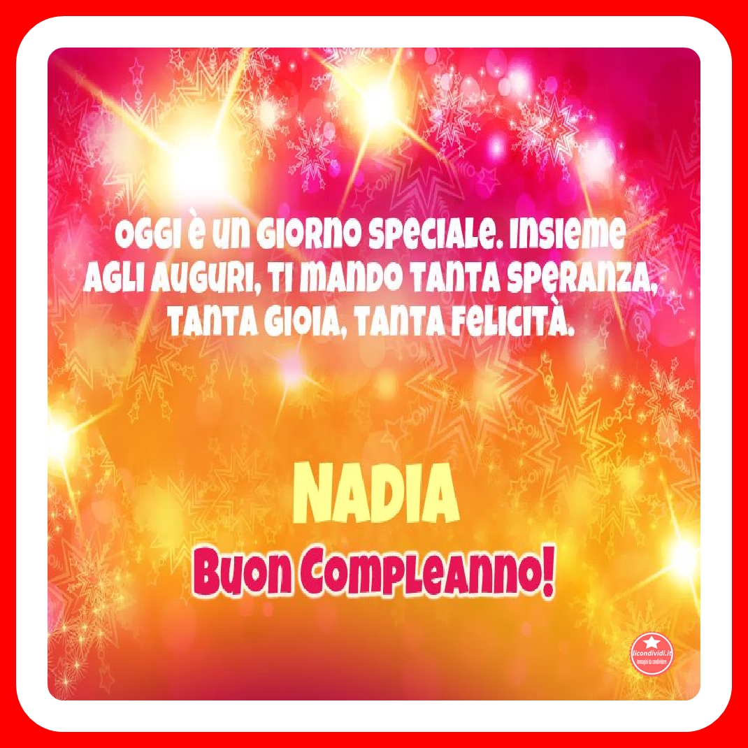 Buon compleanno Nadia