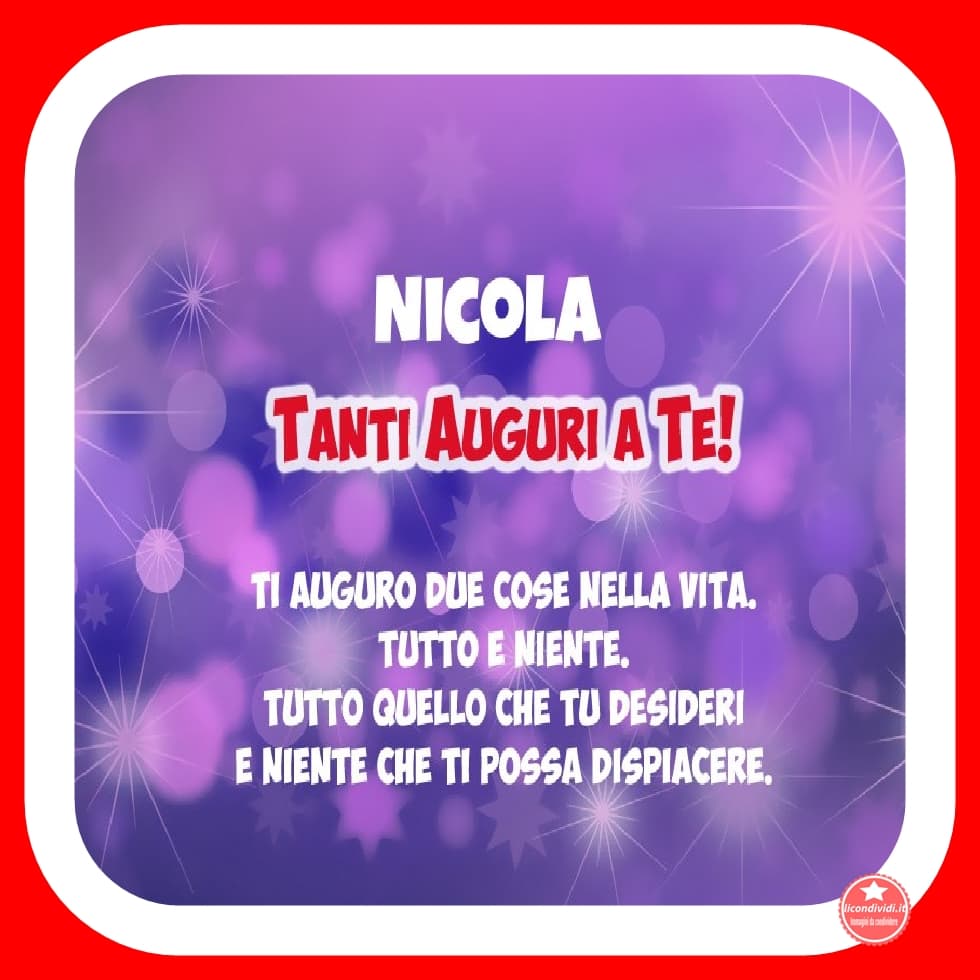 Buon compleanno Nicola