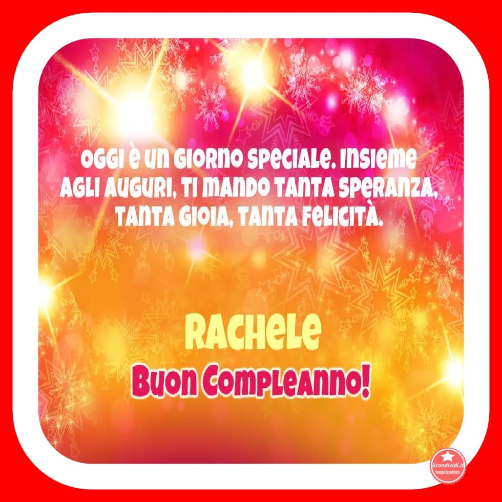 Buon Compleanno Rachele