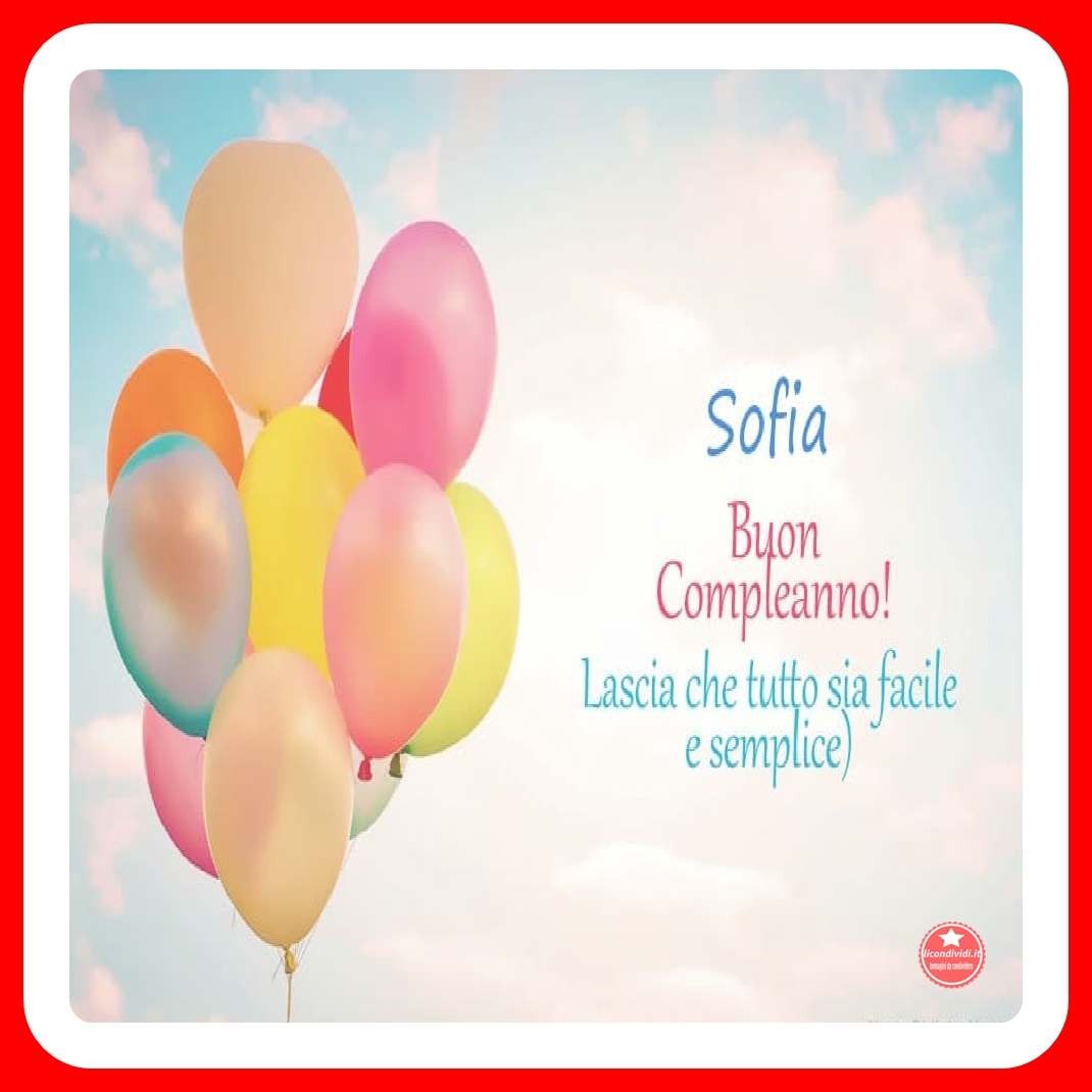 Buon Compleanno Sofia