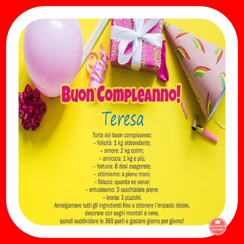 Buon Compleanno Teresa