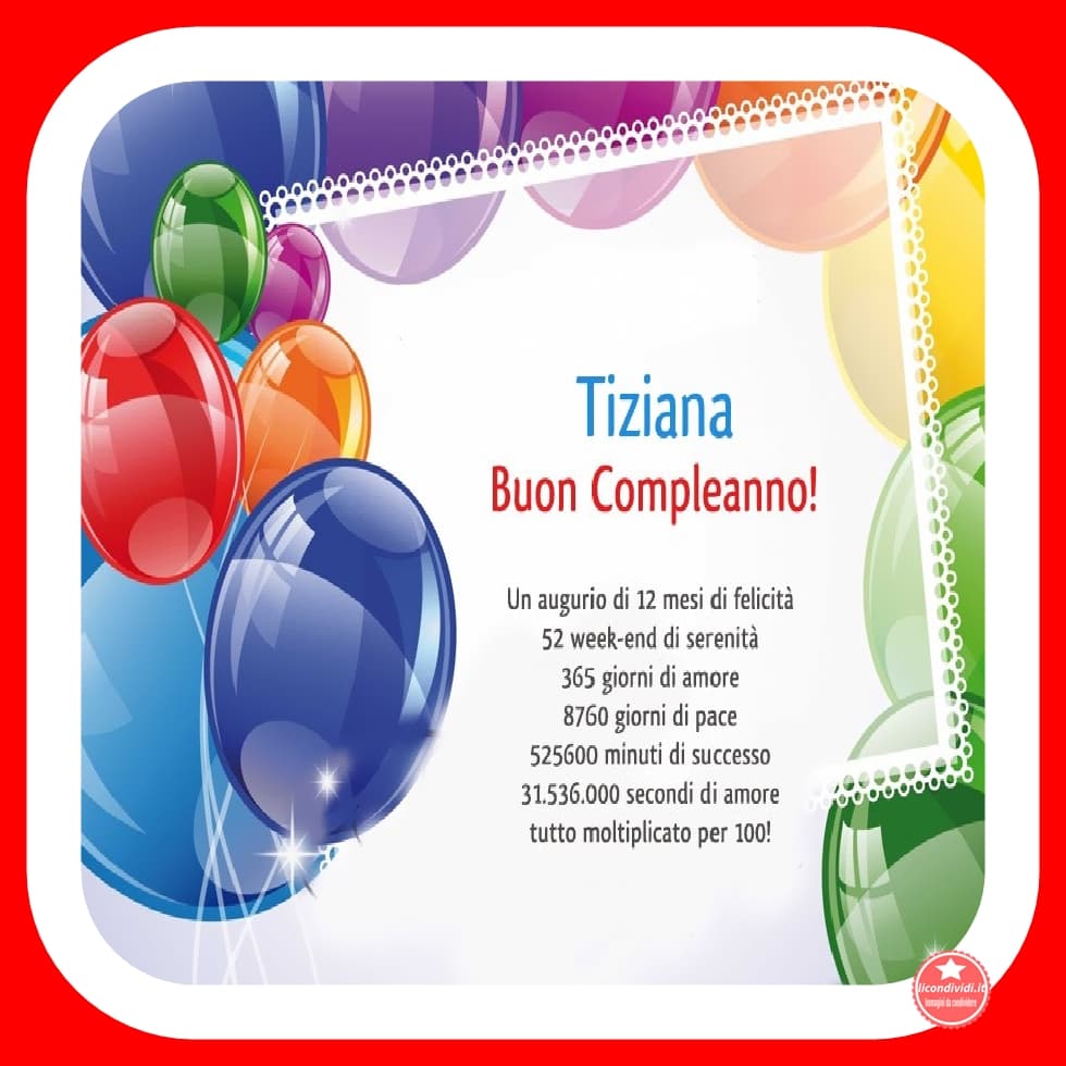Buon Compleanno Tiziana