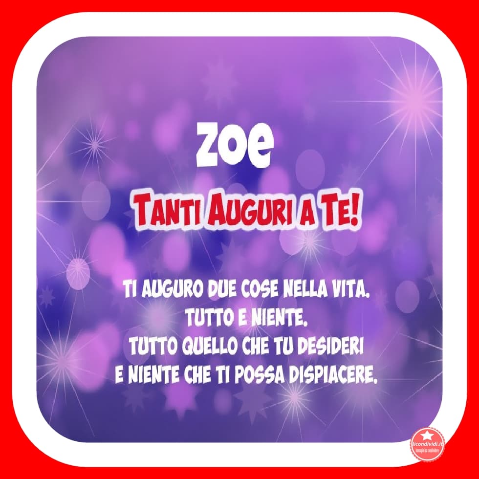 Buon compleanno Zoe