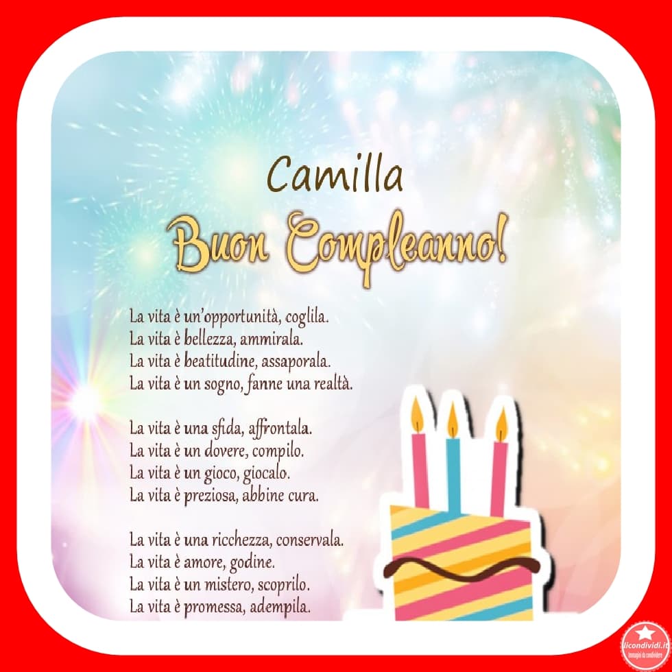 immagini Buon compleanno Camilla